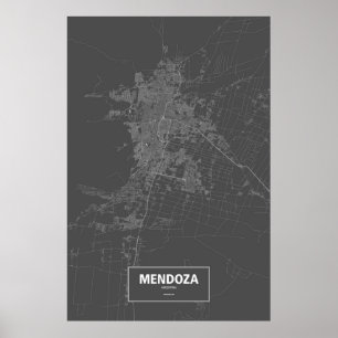 Mendoza, Argentinië (zwart wit) Poster