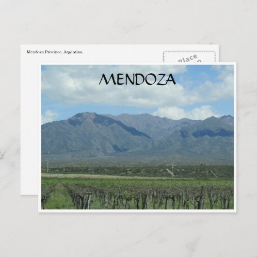 mendoza en wijngaard briefkaart (Voorkant / Achterkant)