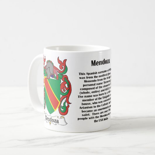 Mendoza Family Crest op een mok (Voorkant links)