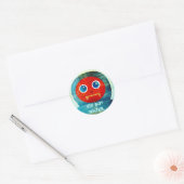 Meneer Abominable zegt: "Mijn ijs smelt hier!" Ronde Sticker (Envelop)
