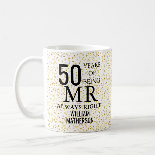 Meneer Altijd Goed Fun 50ste Trouwdag Koffiemok (Links)