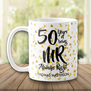 Meneer Altijd Goed Leuk 50ste Verjaardag Gouden Ha Koffiemok