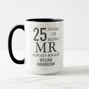 Meneer Altijd Rechtig Fun 25e Jubileum Zilveren Ha Mok