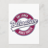 Meneer backpacker wereldreiziger retro logo briefkaart (Voorkant)