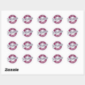 Meneer backpacker wereldreiziger retro logo ronde sticker (Vel)