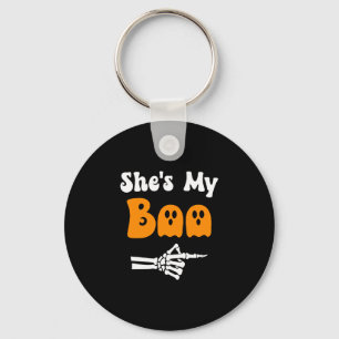 Meneer boo grappige bijpassende halloween koppels  sleutelhanger
