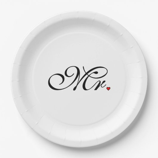 Meneer Bruidegom Zijn Nieuwe Huwelijksleven Papieren Bordje (Voorkant)