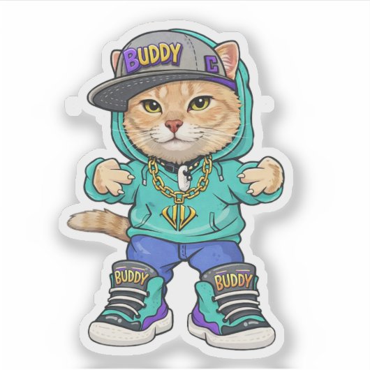 Meneer Buddy Sticker (Voorkant)