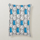 Meneer Bult | Blauwe Patroon Accent Kussen (Achterkant (Verticaal))