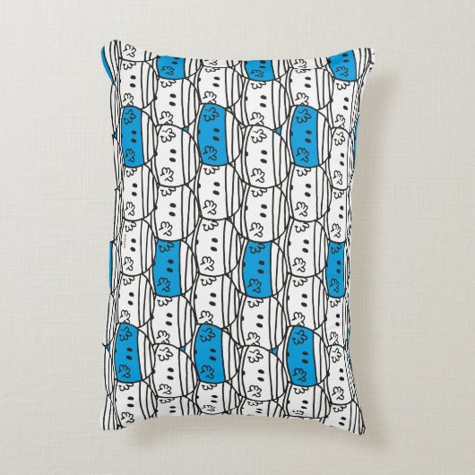 Meneer Bult | Blauwe Patroon Accent Kussen (Achterkant (Verticaal))