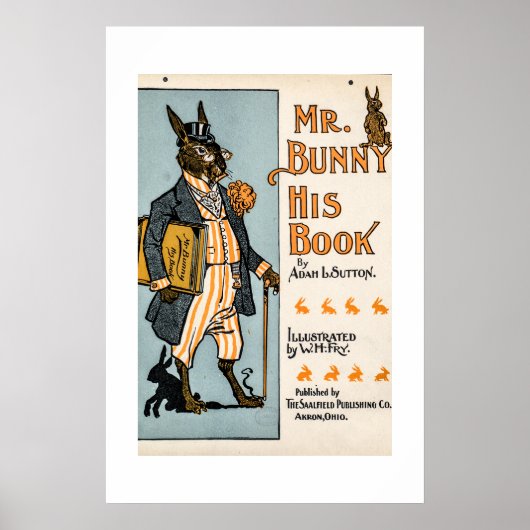 Meneer Bunny, zijn boek - Adam L. Sutton Poster (Voorkant)