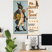 Meneer Bunny, zijn boek - Adam L. Sutton Poster (Thuiskantoor)