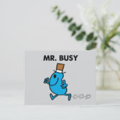 Meneer Busy rent snel Briefkaart (Staand voorkant)