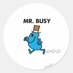 Meneer Busy rent snel Ronde Sticker