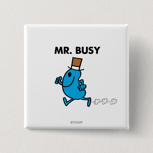 Meneer Busy rent snel Vierkante Button 5,1 Cm (Voorkant)