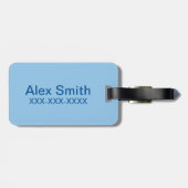 Meneer Chagrijn | Blauwe Emotie Worp Patroon Bagagelabel (Achterkant horizontaal)