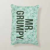 Meneer Chagrijn | Groene naam en karakter Worp Pat Accent Kussen (Achterkant (Verticaal))