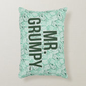 Meneer Chagrijn | Groene naam en karakter Worp Pat Accent Kussen (Voorkant(Verticaal))