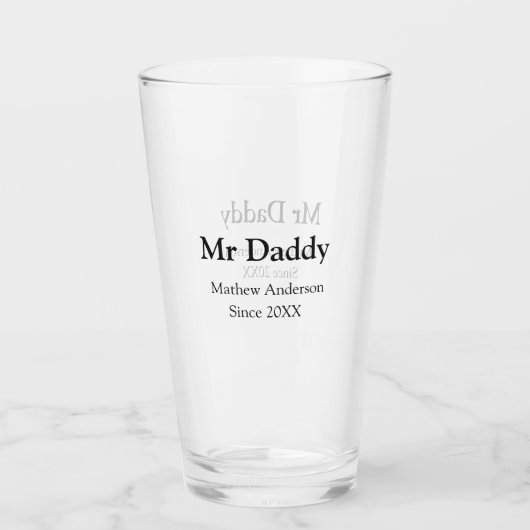 Meneer Daddy sinds toevoegen jaar naam ouders vade Glas (Voorkant)