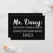 Meneer Darcy: Onrealistische Verwachtingen Sinds 1 Kaart (Voorkant / Achterkant in situ)