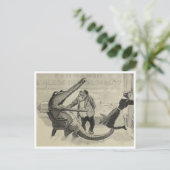 "Meneer de krokodil bij de tandarts" Briefkaart (Staand voorkant)