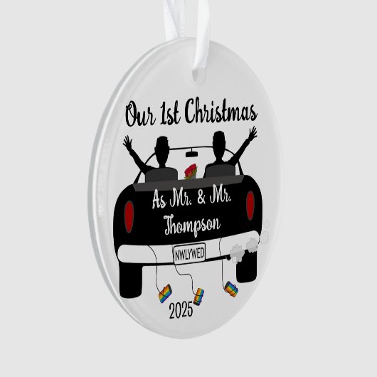 Meneer, de Passen getrouwd van de eerste kerst Ornament (voorkant)