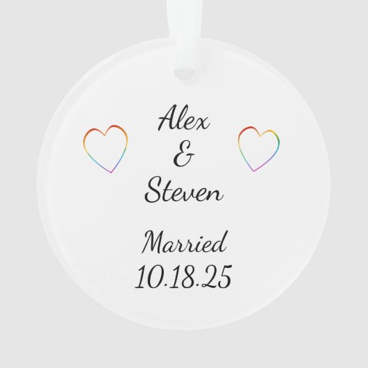 Meneer, de Passen getrouwd van de eerste kerst Ornament (achterkant)