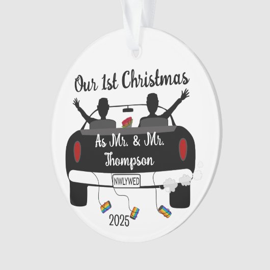 Meneer, de Passen getrouwd van de eerste kerst Ornament (voorkant)