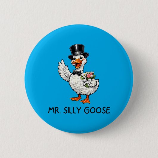 Meneer Domme Gans Trouw Verlovingspartij Grappig Ronde Button 5,7 Cm (Voorkant)