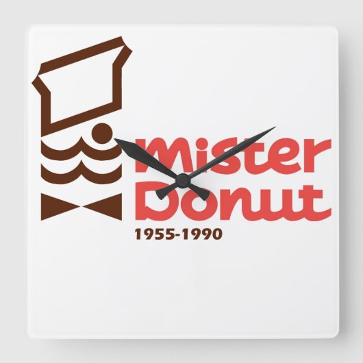 Meneer Donut, Mr Donut Vierkante Klok (Voorkant)