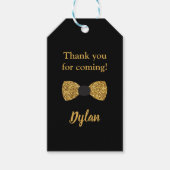 Meneer een prachtig zwart en gouden boog stropdas cadeaulabel (Voorkant)