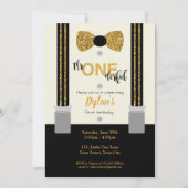 Meneer een prachtig zwart en gouden boog stropdas kaart (Voorkant)