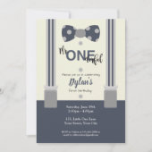 Meneer een prachtige marine en grijze boog stropda kaart (Voorkant)