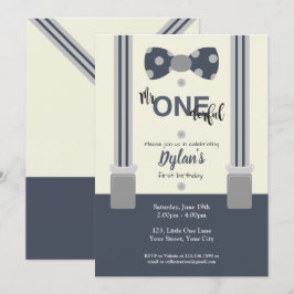 Meneer een prachtige marine en grijze boog stropda kaart