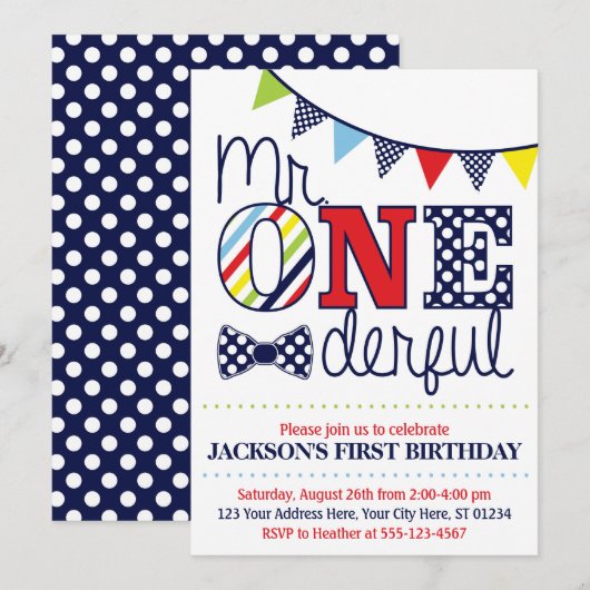 Meneer een prachtige verjaardagsuitnodiging kaart (Voorkant / Achterkant)