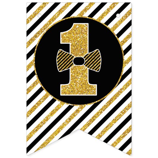 Meneer eenDerful Happy Birthday Bunting Banner (Eerste vlag)