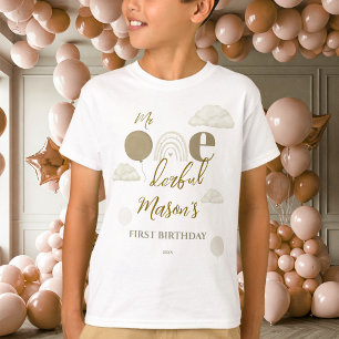 Meneer Eenderful Neutrale Wolk Boho Eerste Verjaar T-shirt
