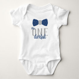 Meneer EENderful Verjaardagsshirt in Blauw en Grij Romper