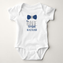 Meneer EENderful Verjaardagsshirt in Blauw en Grij Romper