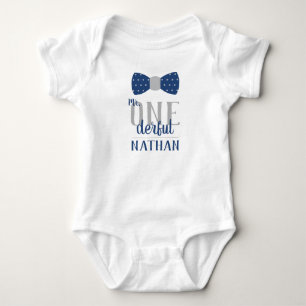 Meneer EENderful Verjaardagsshirt in Blauw en Grij Romper