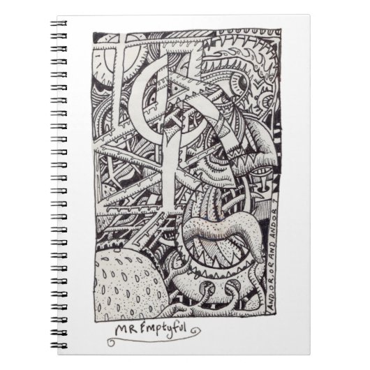 Meneer Emptyful, inkt tekening Notitieboek (Voorkant)
