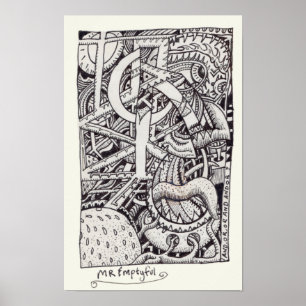Meneer Emptyful, inkt tekening Poster