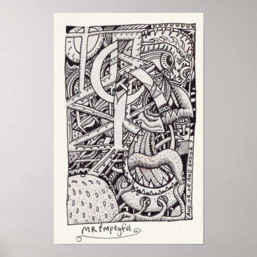 Meneer Emptyful, inkt tekening Poster (Voorkant)
