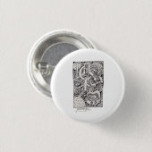 Meneer Emptyful, inkt tekening Ronde Button 3,2 Cm (Voorkant /achterkant)
