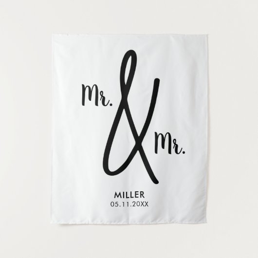 Meneer en meneer achtergrond Gay Huwelijk LGBT Wandkleed (Voorkant)