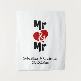 Meneer en meneer foto-achtergrond gepersonaliseerd wandkleed