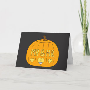 Meneer en meneer Halloween Pumpkin Kaart