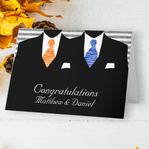 Meneer en meneer twee bruidegoms trouw felicitatie kaart