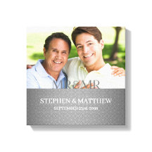 Meneer en meneer Twee Bruidegoms Zilveren Damast F