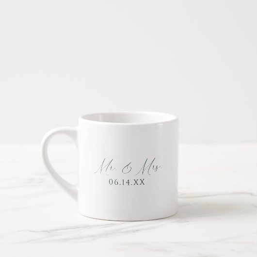 Meneer en mevrouw aangepaste datum Elegante huweli Espresso Kop